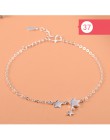 925 srebro gwiazda kwiatowa Charm bransoletka dla kobiet dziewczyn luksusowa marka serce śliczne Anklet biżuteria Pulseras Mujer