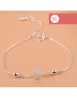 925 srebro gwiazda kwiatowa Charm bransoletka dla kobiet dziewczyn luksusowa marka serce śliczne Anklet biżuteria Pulseras Mujer