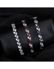 CWWZircons nowy modny 2019 cyrkonia biżuteria kolor srebrny liść urok CZ kryształowe kobiece bransoletki Bangles dla kobiet CB06