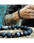 Mężczyźni bransoletka naturalny kamień księżycowy koralik tybetański bransoletka buddy chakra kamień lawowy dyfuzor bransoletki 