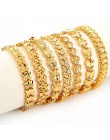 Trendy Plated 24K złota Multi shape Punk bransoletka Curb kubański łańcuch złoty kolor bransoletki dla kobiet mężczyzn biżuteria