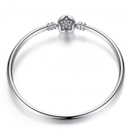 Pulseira 925 srebro bransoletka Femme Snowflake serce niebieskie oko Femme wąż łańcuch bransoletki i Bangles kobiety biżuteria