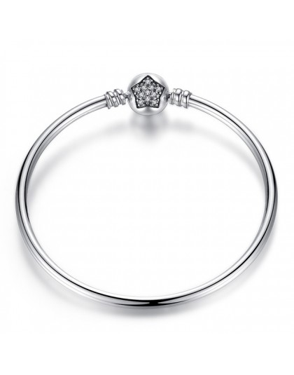 Pulseira 925 srebro bransoletka Femme Snowflake serce niebieskie oko Femme wąż łańcuch bransoletki i Bangles kobiety biżuteria