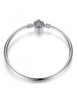 Pulseira 925 srebro bransoletka Femme Snowflake serce niebieskie oko Femme wąż łańcuch bransoletki i Bangles kobiety biżuteria