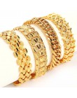 Trendy Plated 24K złota Multi shape Punk bransoletka Curb kubański łańcuch złoty kolor bransoletki dla kobiet mężczyzn biżuteria