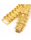 Trendy Plated 24K złota Multi shape Punk bransoletka Curb kubański łańcuch złoty kolor bransoletki dla kobiet mężczyzn biżuteria