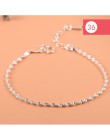 925 srebro gwiazda kwiatowa Charm bransoletka dla kobiet dziewczyn luksusowa marka serce śliczne Anklet biżuteria Pulseras Mujer