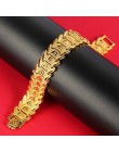 Trendy Plated 24K złota Multi shape Punk bransoletka Curb kubański łańcuch złoty kolor bransoletki dla kobiet mężczyzn biżuteria