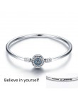 Pulseira 925 srebro bransoletka Femme Snowflake serce niebieskie oko Femme wąż łańcuch bransoletki i Bangles kobiety biżuteria