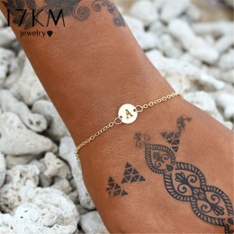 17KM moda złoty kolor bransoletka z literami i bransoletka dla kobiet proste regulowane nazwa bransoletki Pulseras Mujer biżuter