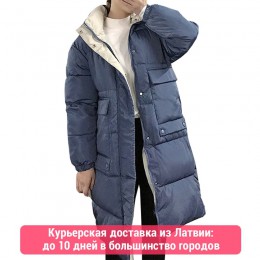 Bluza z kapturem płaszcz damski długie kurtki Parka oversize kolor kurtka średniej długości kobiety zima gruba kurtka dół kurtki