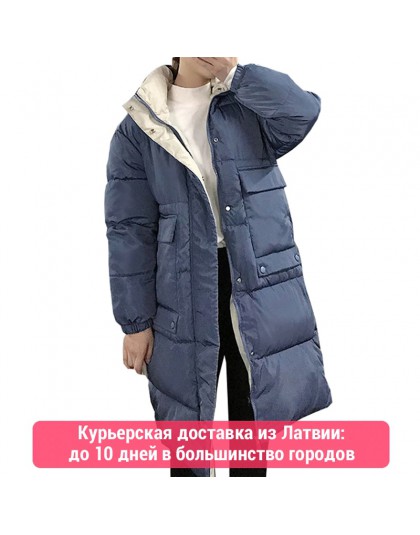 Bluza z kapturem płaszcz damski długie kurtki Parka oversize kolor kurtka średniej długości kobiety zima gruba kurtka dół kurtki