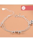925 srebro gwiazda kwiatowa Charm bransoletka dla kobiet dziewczyn luksusowa marka serce śliczne Anklet biżuteria Pulseras Mujer