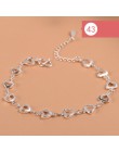 925 srebro gwiazda kwiatowa Charm bransoletka dla kobiet dziewczyn luksusowa marka serce śliczne Anklet biżuteria Pulseras Mujer