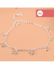 925 srebro gwiazda kwiatowa Charm bransoletka dla kobiet dziewczyn luksusowa marka serce śliczne Anklet biżuteria Pulseras Mujer