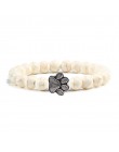 Naturalny matowy czarny lawa wulkaniczny kamień Paw Print Charm bransoletka Homme Femme pamiątkowa biżuteria z motywem zwierząt 