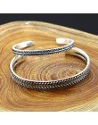 XIYANIKE gorąca sprzedaży 925 srebro kolor srebrny dekoracja w stylu vintage liście wzór otwarta bransoletka Bangle dla kobiet m