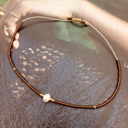 Cienka bransoletka perłowa MIYUKI Charm Handmade Beade szklany kamień kryształ moc bransoletki dla kobiet Boho regulowana lina L