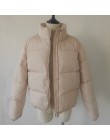 FORERUN Fashion Bubble Coat solidny standardowy kołnierz ponadgabarytowy krótka kurtka zimowa jesień kobiet rozdymka kurtka Park