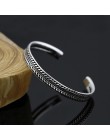 XIYANIKE gorąca sprzedaży 925 srebro kolor srebrny dekoracja w stylu vintage liście wzór otwarta bransoletka Bangle dla kobiet m