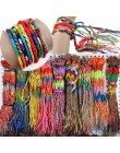 50 sztuk bransoletki dziewczyny bransoletki biżuteria prezent DIY Charm liny bransoletka Rainbow wiele plecionki nici przyjaźń p
