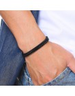 Vnox Vintage fajny podwójny łańcuszek bransoletki dla mężczyzn ze stali nierdzewnej Punk Cubic Chain męski Pulseira