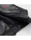 Aelegantmis nowy luźne PU Faux skóra kurtki kobiety klasyczny Moto kurtka motocyklowa wiosna jesień pani płaszcz typu basic odzi