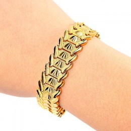 Trendy Plated 24K złota Multi shape Punk bransoletka Curb kubański łańcuch złoty kolor bransoletki dla kobiet mężczyzn biżuteria