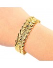 Trendy Plated 24K złota Multi shape Punk bransoletka Curb kubański łańcuch złoty kolor bransoletki dla kobiet mężczyzn biżuteria