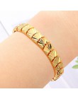 Trendy Plated 24K złota Multi shape Punk bransoletka Curb kubański łańcuch złoty kolor bransoletki dla kobiet mężczyzn biżuteria
