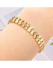 Trendy Plated 24K złota Multi shape Punk bransoletka Curb kubański łańcuch złoty kolor bransoletki dla kobiet mężczyzn biżuteria