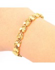 Trendy Plated 24K złota Multi shape Punk bransoletka Curb kubański łańcuch złoty kolor bransoletki dla kobiet mężczyzn biżuteria