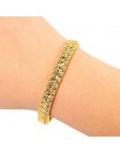 Trendy Plated 24K złota Multi shape Punk bransoletka Curb kubański łańcuch złoty kolor bransoletki dla kobiet mężczyzn biżuteria