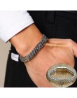 Vnox Vintage fajny podwójny łańcuszek bransoletki dla mężczyzn ze stali nierdzewnej Punk Cubic Chain męski Pulseira