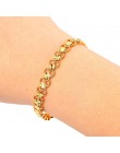 Trendy Plated 24K złota Multi shape Punk bransoletka Curb kubański łańcuch złoty kolor bransoletki dla kobiet mężczyzn biżuteria