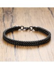Vnox Vintage fajny podwójny łańcuszek bransoletki dla mężczyzn ze stali nierdzewnej Punk Cubic Chain męski Pulseira