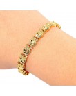 Trendy Plated 24K złota Multi shape Punk bransoletka Curb kubański łańcuch złoty kolor bransoletki dla kobiet mężczyzn biżuteria