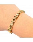 Trendy Plated 24K złota Multi shape Punk bransoletka Curb kubański łańcuch złoty kolor bransoletki dla kobiet mężczyzn biżuteria