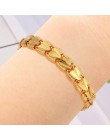 Trendy Plated 24K złota Multi shape Punk bransoletka Curb kubański łańcuch złoty kolor bransoletki dla kobiet mężczyzn biżuteria