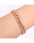 Trendy Plated 24K złota Multi shape Punk bransoletka Curb kubański łańcuch złoty kolor bransoletki dla kobiet mężczyzn biżuteria