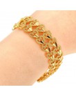 Trendy Plated 24K złota Multi shape Punk bransoletka Curb kubański łańcuch złoty kolor bransoletki dla kobiet mężczyzn biżuteria