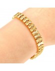 Trendy Plated 24K złota Multi shape Punk bransoletka Curb kubański łańcuch złoty kolor bransoletki dla kobiet mężczyzn biżuteria