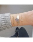 LETAPI 4 sztuk/zestaw Vintage geometryczna strzałka metalowy łańcuch złoty kolor bransoletki dla kobiety czeski plaża bransoletk