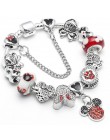 Srebrny Mickey Minnie Charm bransoletki z ładnym Marano koraliki Fit oryginalny grzywny bransoletka dla dzieci specjalny prezent