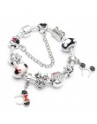 Srebrny Mickey Minnie Charm bransoletki z ładnym Marano koraliki Fit oryginalny grzywny bransoletka dla dzieci specjalny prezent