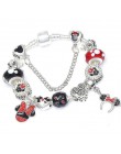 Srebrny Mickey Minnie Charm bransoletki z ładnym Marano koraliki Fit oryginalny grzywny bransoletka dla dzieci specjalny prezent