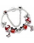 Srebrny Mickey Minnie Charm bransoletki z ładnym Marano koraliki Fit oryginalny grzywny bransoletka dla dzieci specjalny prezent