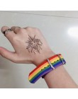 HZ 2020 fajny facet Punk Rainbow Canvas bransoletka regulowany Hip Hop Nylon pleciony pasek bransoletka dla kobiet Man para Part
