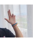HZ 2020 fajny facet Punk Rainbow Canvas bransoletka regulowany Hip Hop Nylon pleciony pasek bransoletka dla kobiet Man para Part