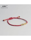 AMIU Handmade tybetański miedziany koralik Lucky Rope bransoletka i bransoletki dla kobiet mężczyzn nici woskowe bransoletki